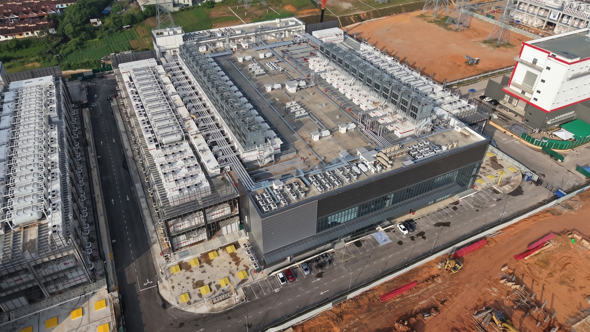 Aerial view of the completed data centre